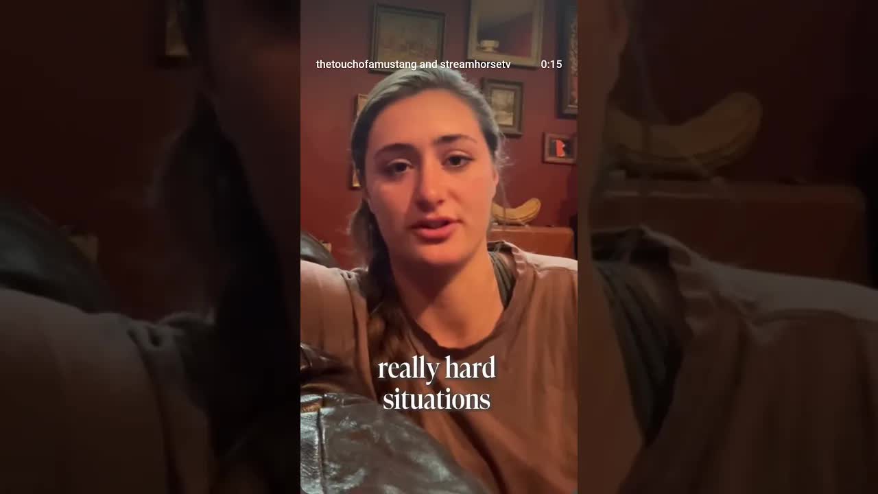 She's back from Mexico to Canada across the country with 3 Mustangs, a Quarter horse & her cute dog!