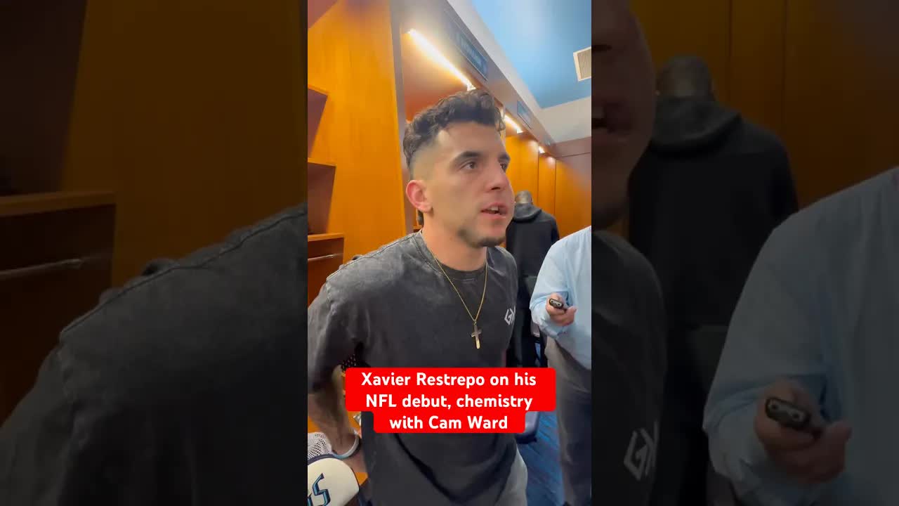 Titans WR Xavier Restrepo comments on his chemistry with Cam Ward, NFL debut. #shorts #titans #nfl