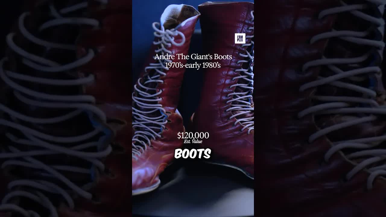 André the Giant's retirement boots are in Triple H's office #OnDisplay