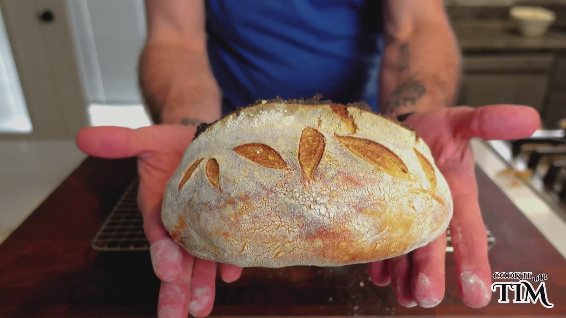 Complete sourdough bread making process from start to finish