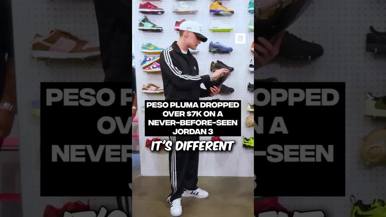 Peso Pluma dropped over $7K on a never-before-seen Jordan 3 #SneakerShopping