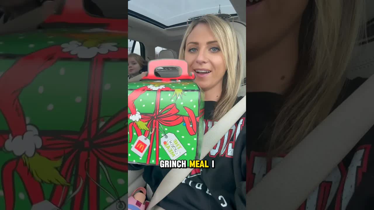 We got the GRINCH MEAL! Have you tried it yet?! ❤️ #grinch #mcdonalds #christmas