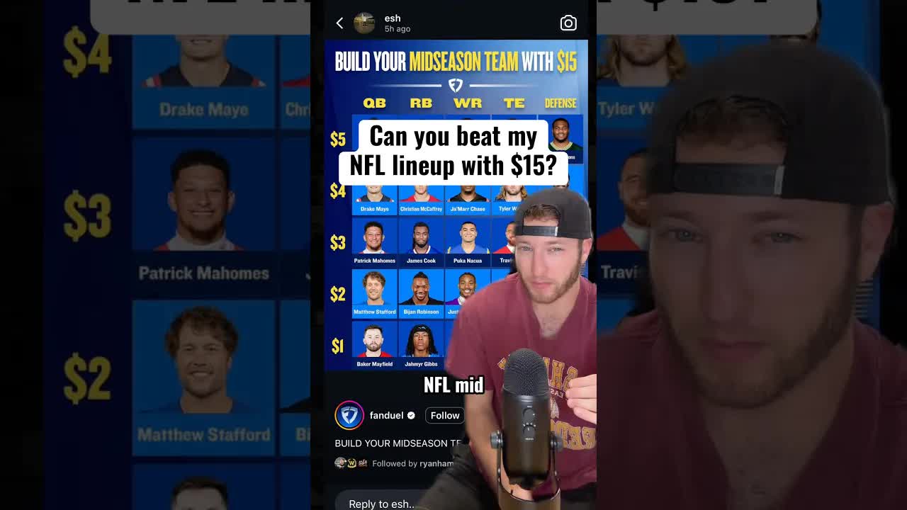 My Midseason NFL Lineup is Dirty ngl…