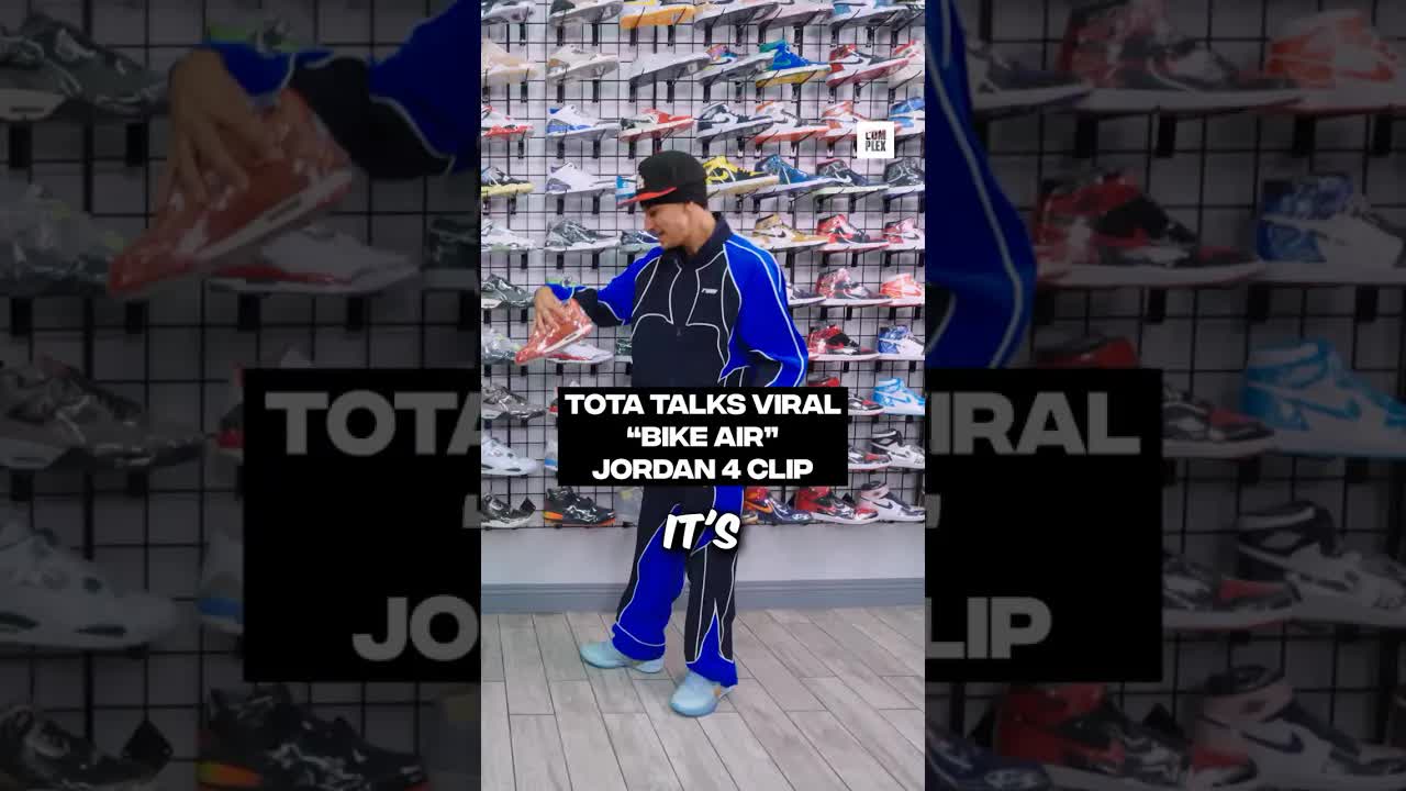 Tota talks viral "Bike Air" Jordan 4 clip #SneakerShopping
