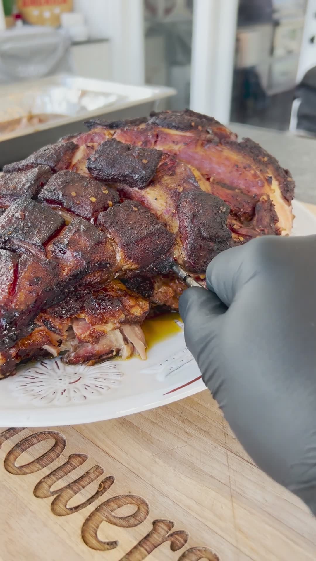 Outdoor pork butt cooking with my RTA kitchen