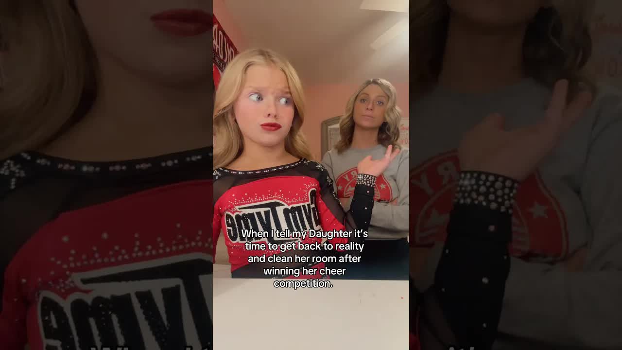 No time for room cleaning when you’re a champion. 🤣🤣 #cheer #competition #champion