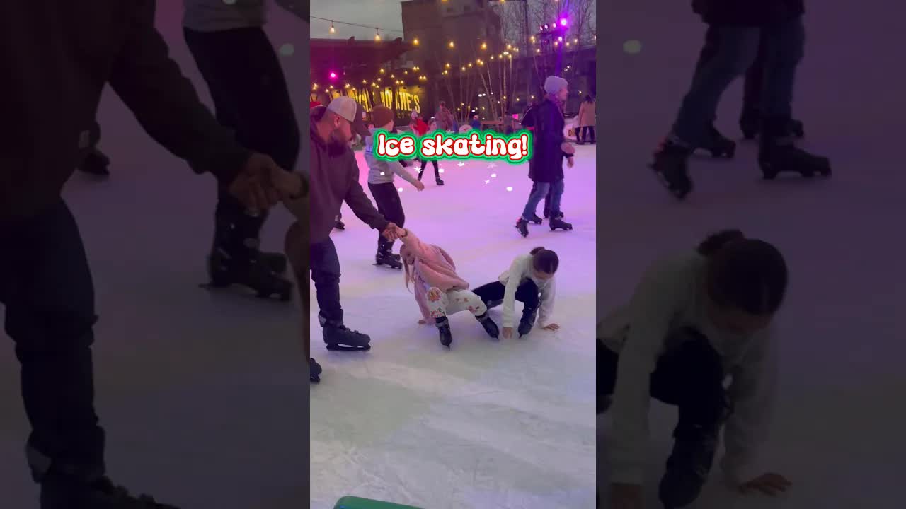 FIRST TIME ICE SKATING! 🫣 Who won the SPIN COMPETITION?! 🤣🤣#iceskating #shorts #competition