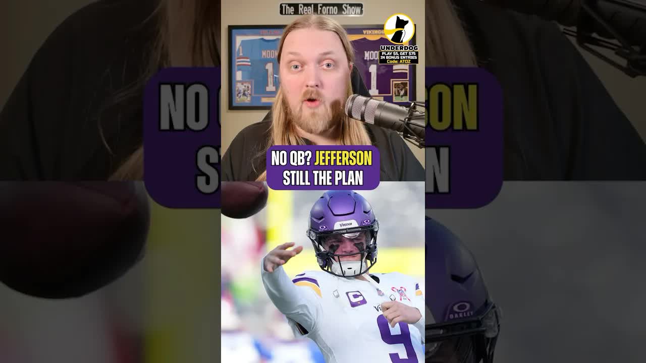 With McCarthy out, Justin Jefferson needs to step up big! Play Underdog with code ATOZ! Details 🔗⬇️