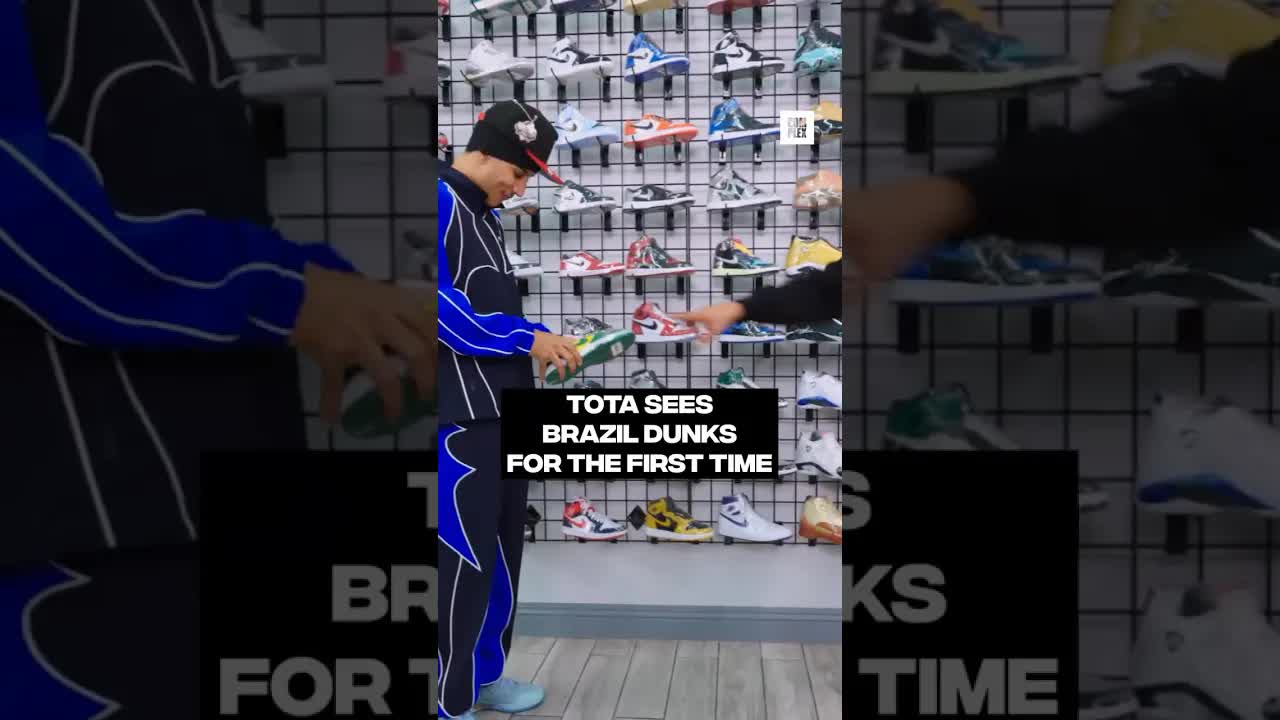 Tota sees Brazil Dunks for the first time #SneakerShopping