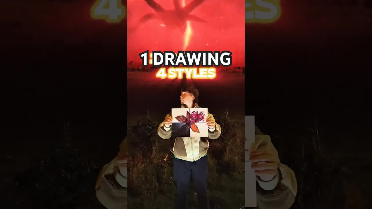 insane DEMOGORGON Drawing , but in 4 Styles! #strangerthings