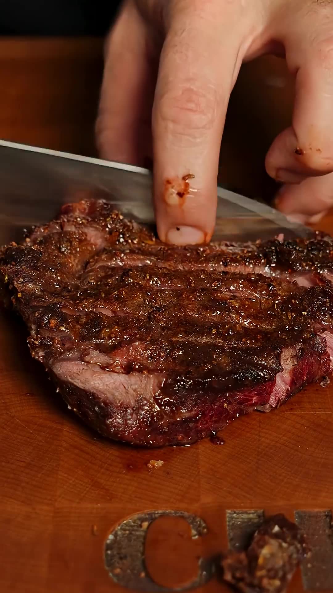 Charcoal-grilled flank steak crostini appetizer recipe