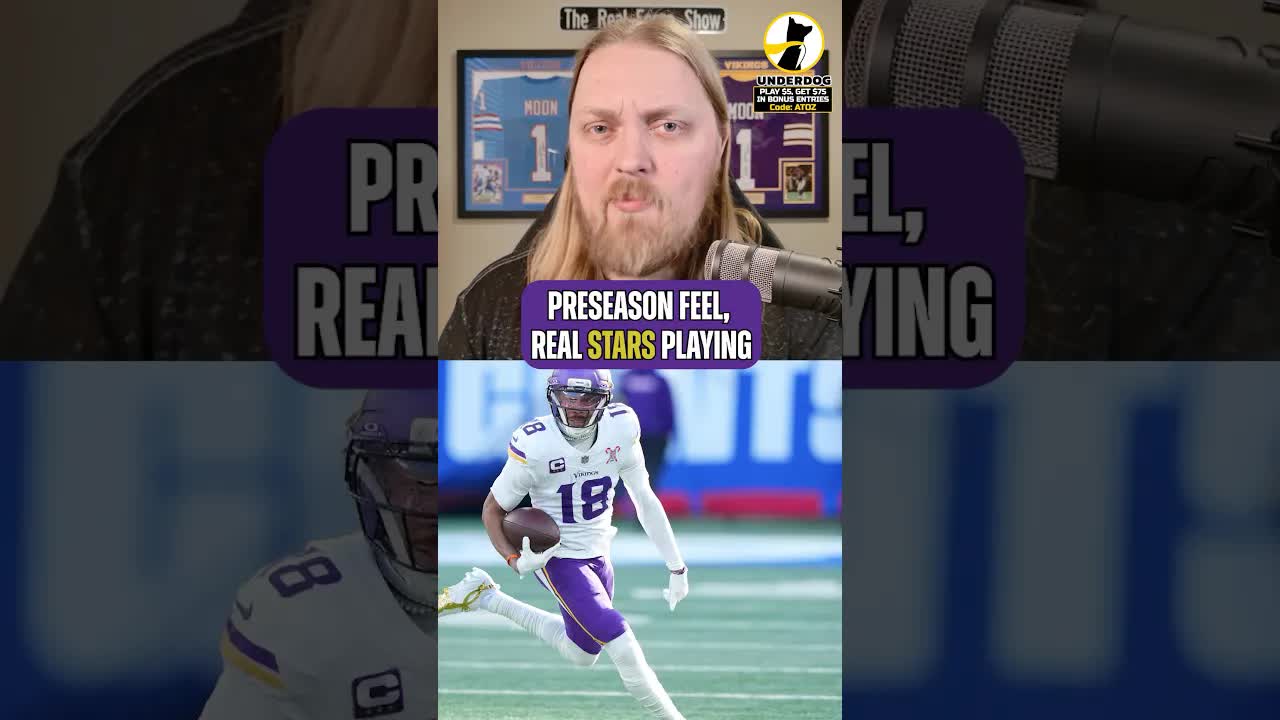 The #Vikings are going to get JJ to 1k in week 18 👀 Play Underdog Fantasy with code ATOZ! 🔗⬇️