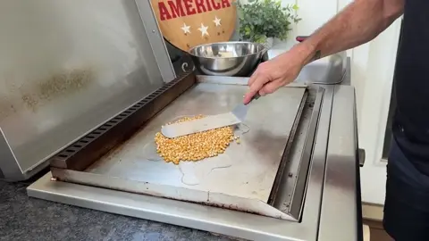 Making fresh popcorn on your flat top griddle