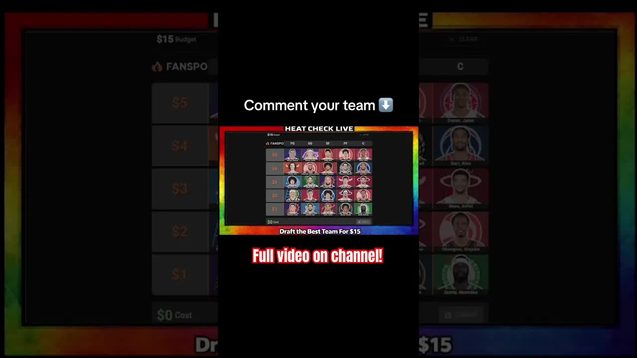 Can you come up with a better team than me? (Full video is posted on my channel) #shorts