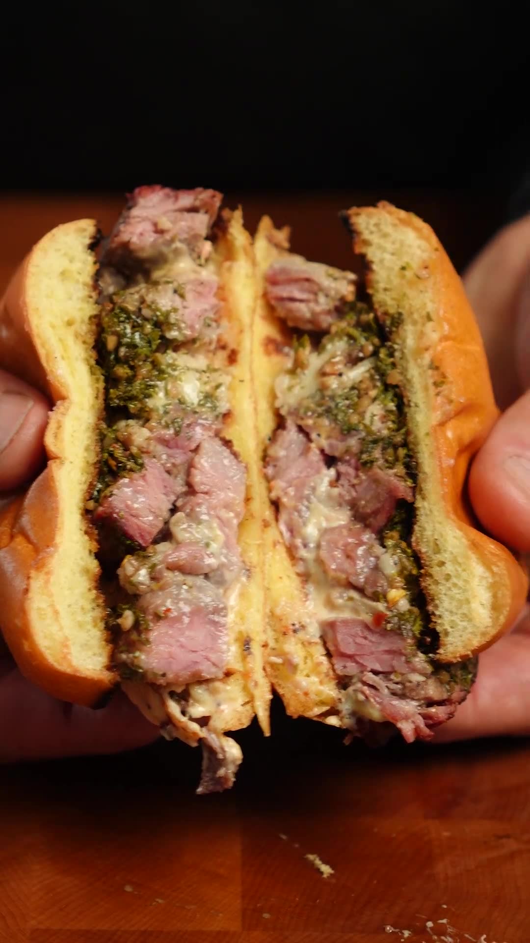 Pinwheel burger with spicy habanero peach sauce