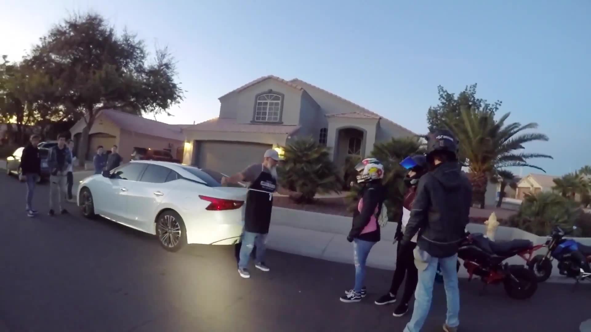Surprising subscriber by showing up unannounced at celebration on motorcycles