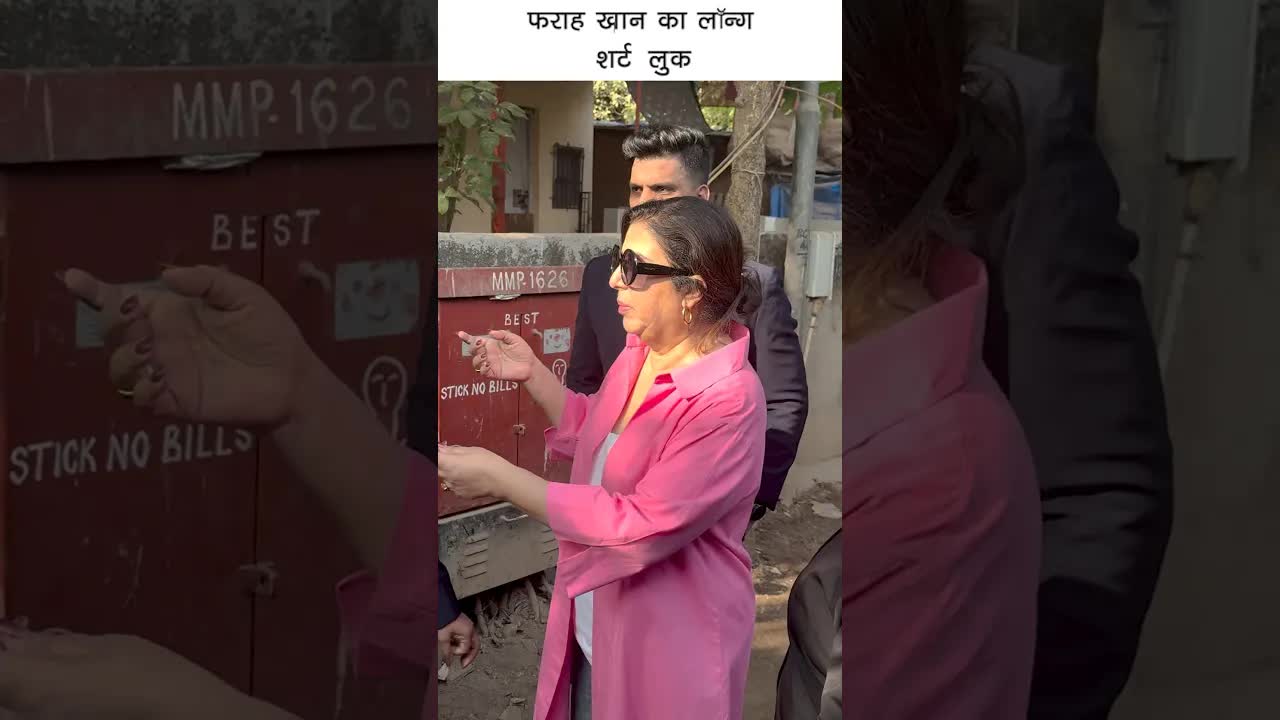 Farah khan long shirt look #bollywood #farahkhan #shortsvideo