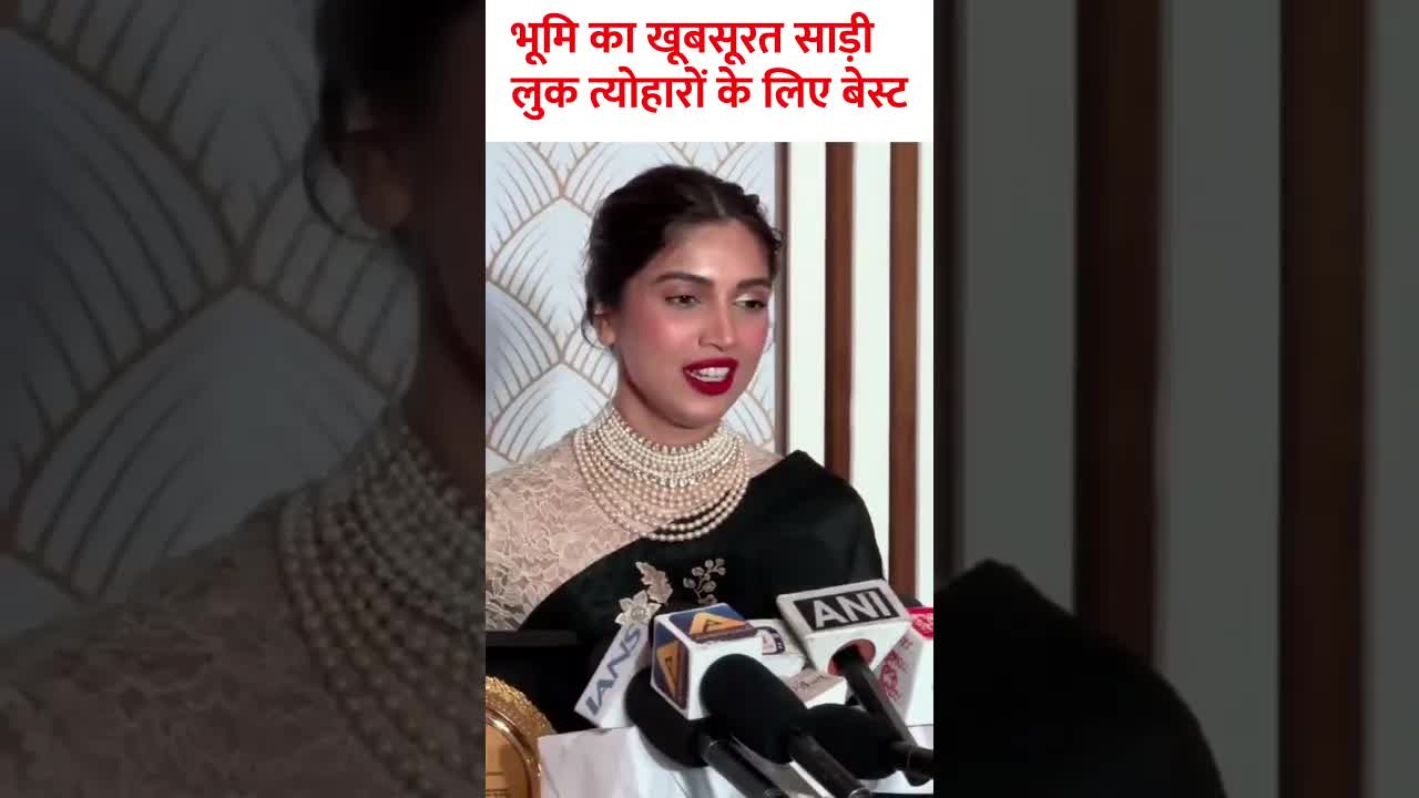 Bhumi ka sundar saari look #bollywood #festival #bhumipednekar #shorts
