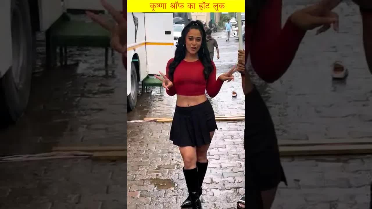krishna shroff's red and black look #krishnashroff #shorts