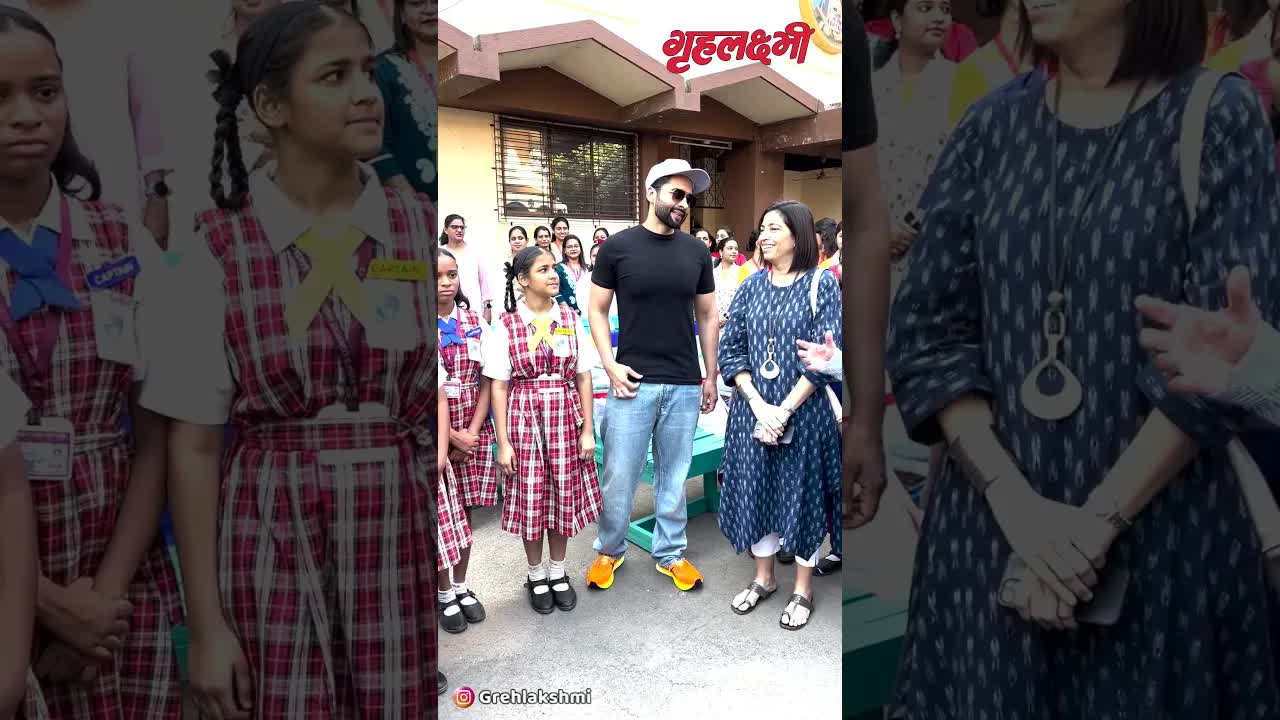 Jackky Bhagnani with school kids #jackkybhagnani #shorts   #grehlakshmi