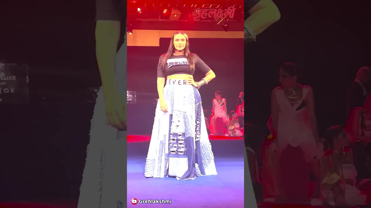 Neha Dhupia's ramp walk at Lakmé Fashion week #grehlakshmi #nehadupia #shorts