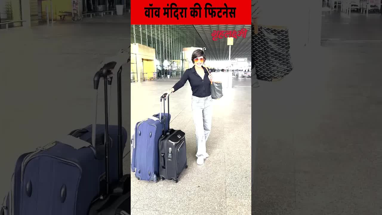 Mandira Bedi at airport in Mumbai #grehlakshmi #mandirabedi #shorts