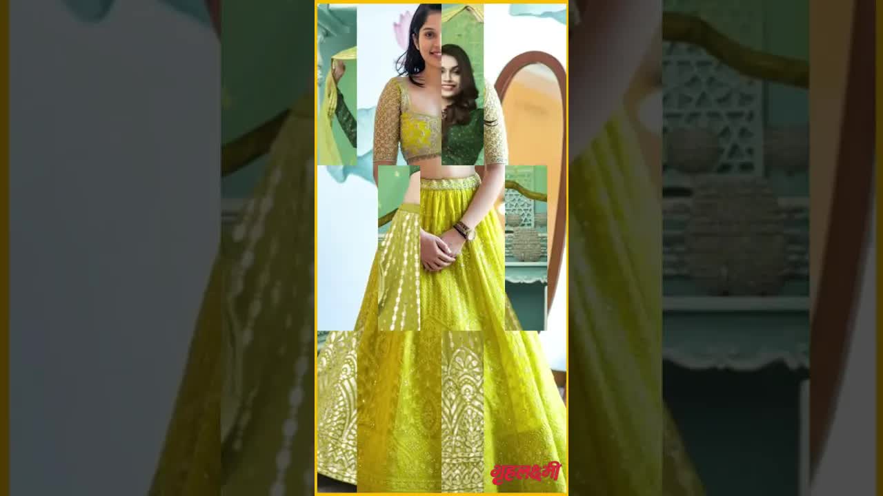 Green lehenga for mehndi | Lehenga designs for mehndi #lehengadesign