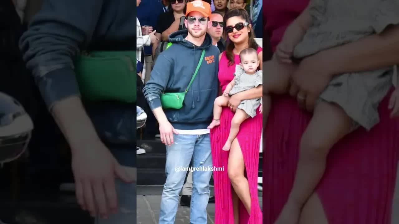 Priyanka Chopra Nick Jonas Daughter in Mumbai | अंबानी कल्चरल सेंटर के लॉन्च के लिए आए निक प्रियंक 😍