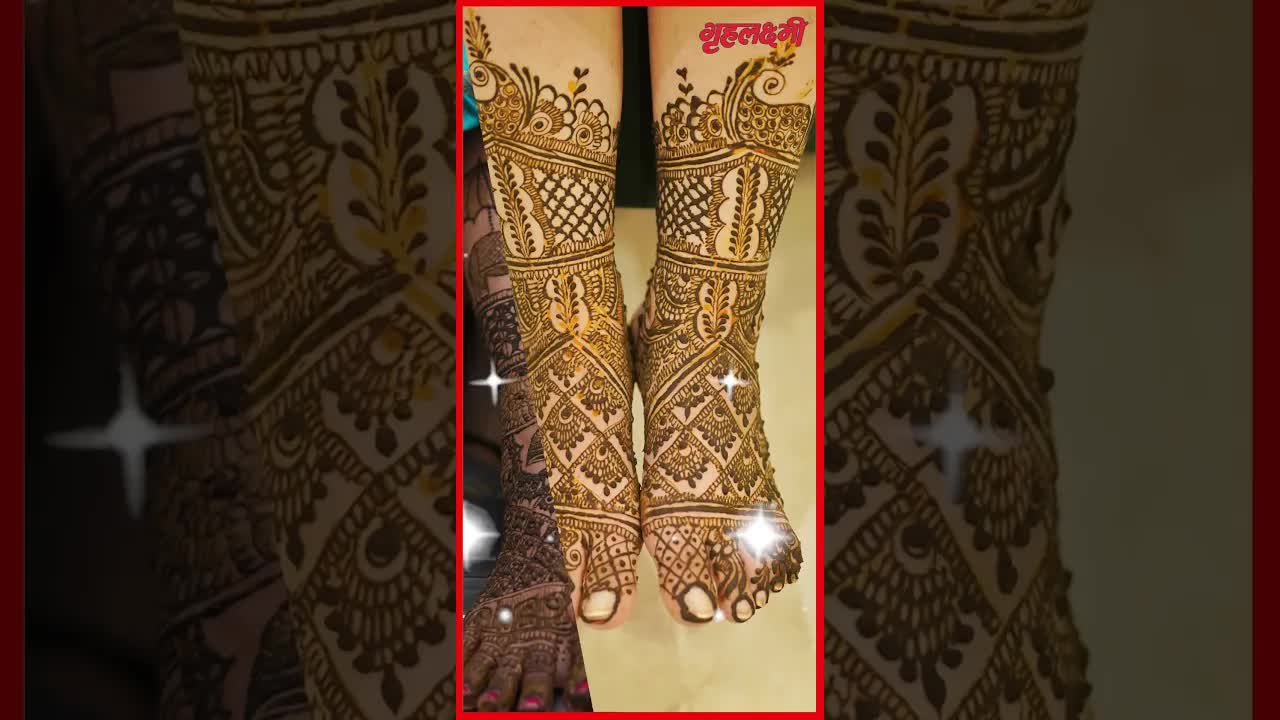 Mehndi Design short video | Mehndi on foot | #hennadesign #bridalmehndi  Grehlakshmi