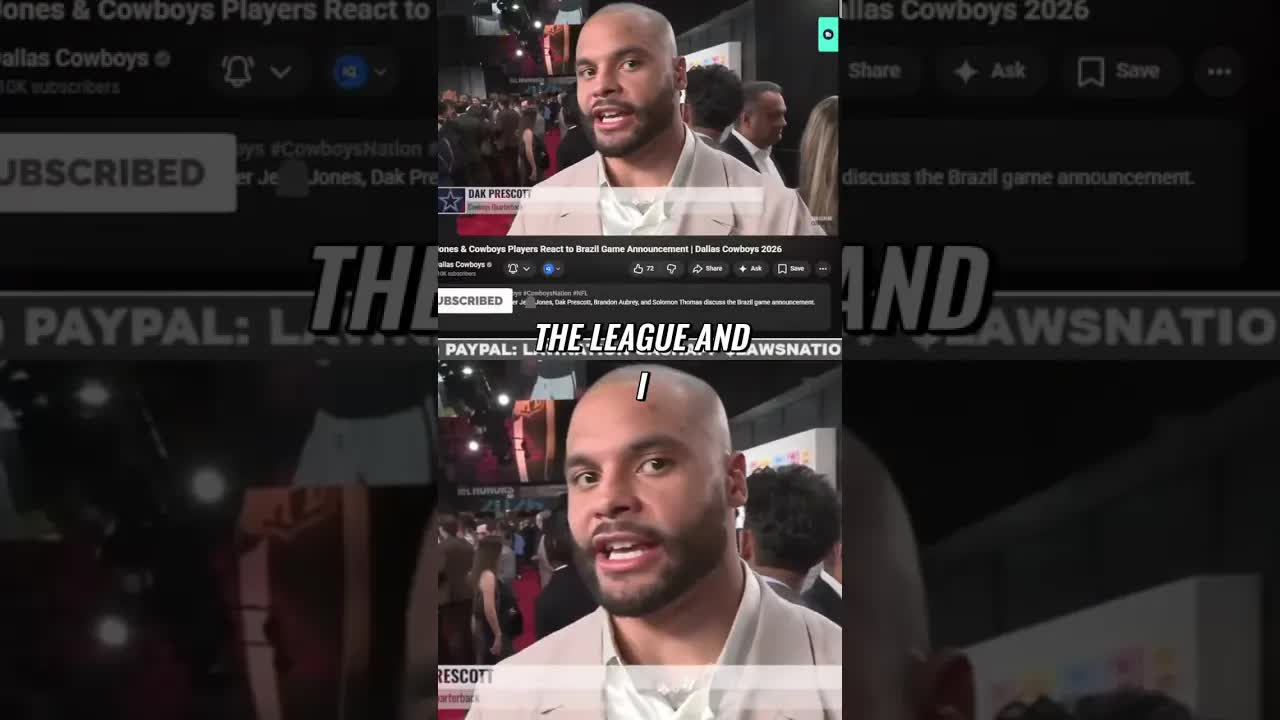 Cowboys Go GLOBAL: Jerry Jones & Dak Excited for Brazil Game! #shorts