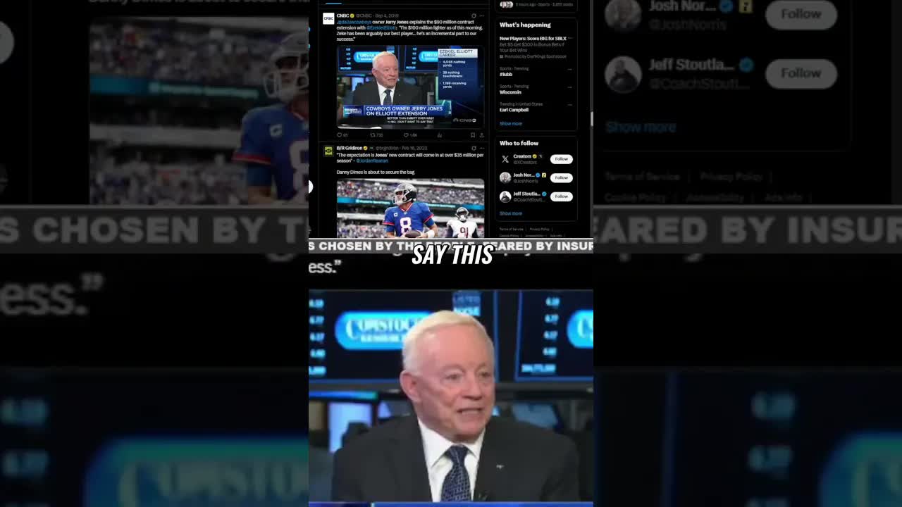 Ezekiel Elliott vs. Emmitt Smith: Jerry Jones' Bold Comparison! #shorts