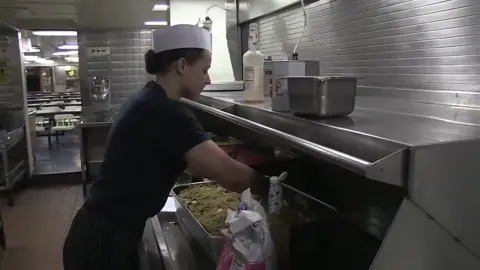 Holiday feast for five thousand crew