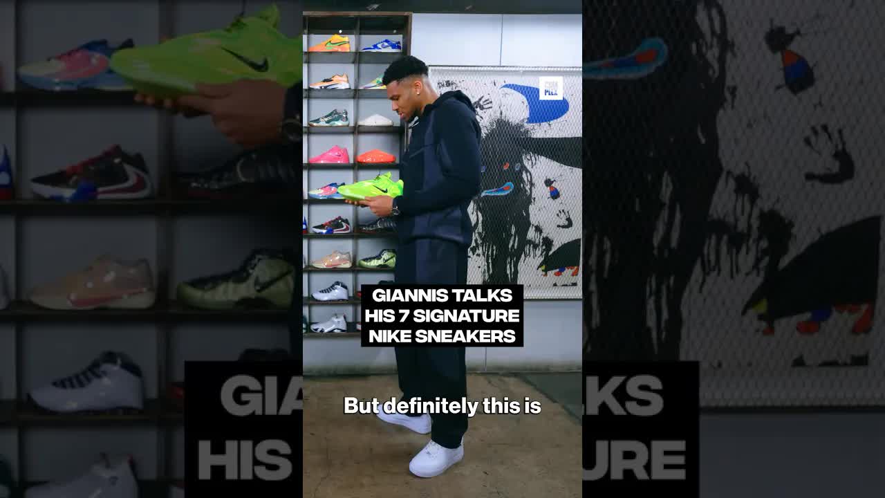 Giannis has high praise for the "Warning Label" Nike Giannis Freak 7 👀 ⚠️ #SneakerShopping