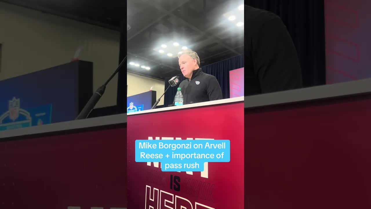 “You usually value the pass rush higher”. #tennesseetitans #nflcombine #nfldraft #arvellreese #nfl