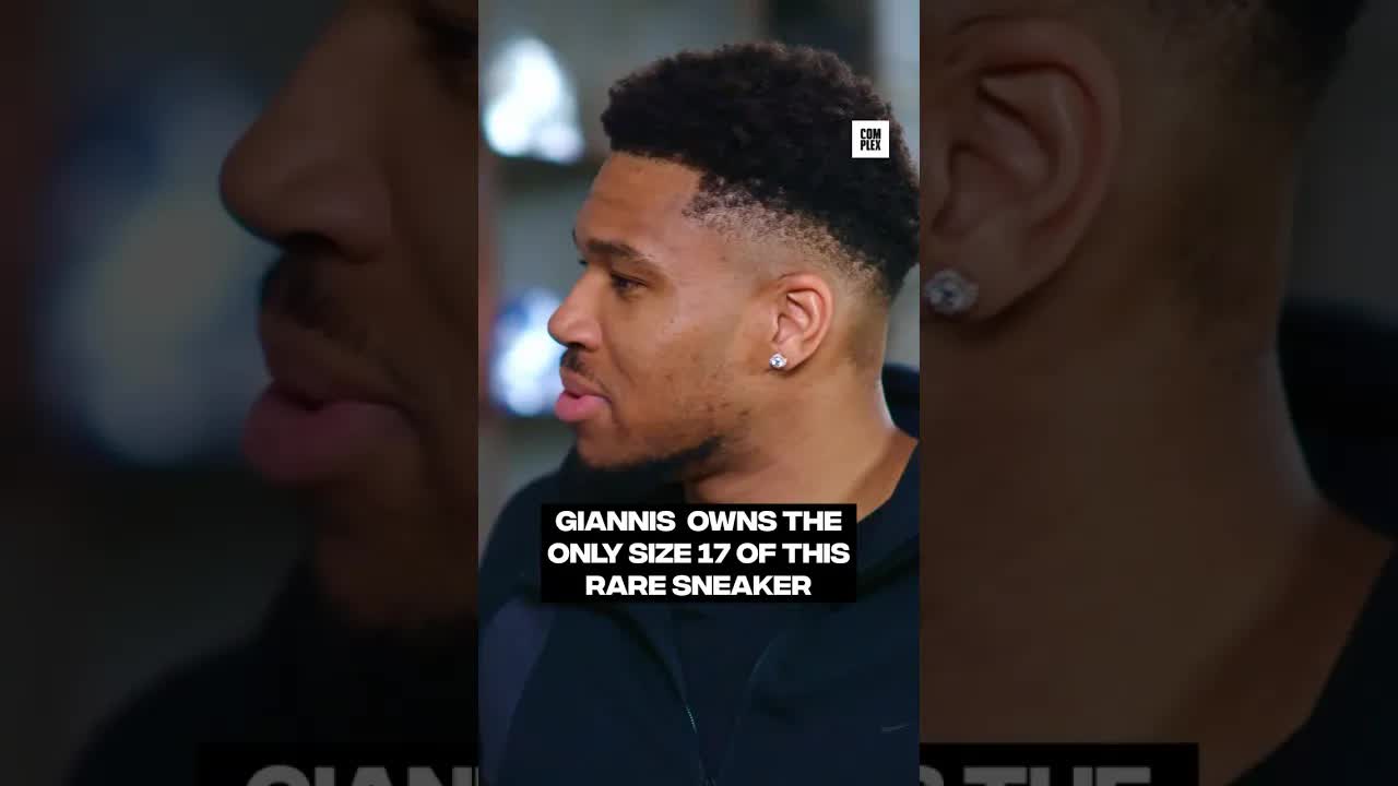 Giannis owns the only size 17 of the Virgil Friends and Family #SneakerShopping