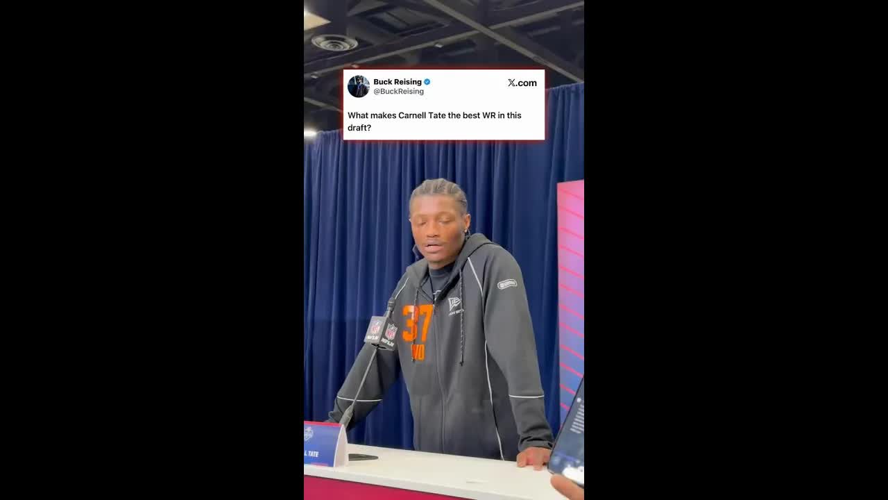Highlights from Carnell Tate's podium availability at the #nflcombine