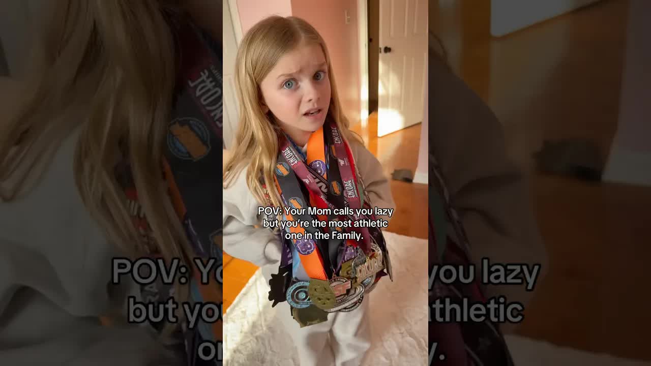 She needs to put as much energy into cleaning her room as winning medals 😂😂 #comedy #momlife