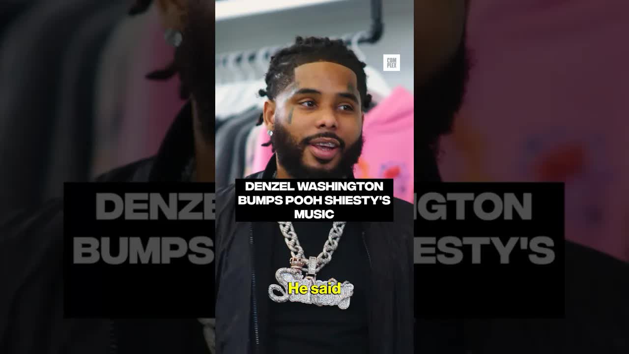 Denzel Washington bumps Pooh Shiesty's music #SneakerShopping