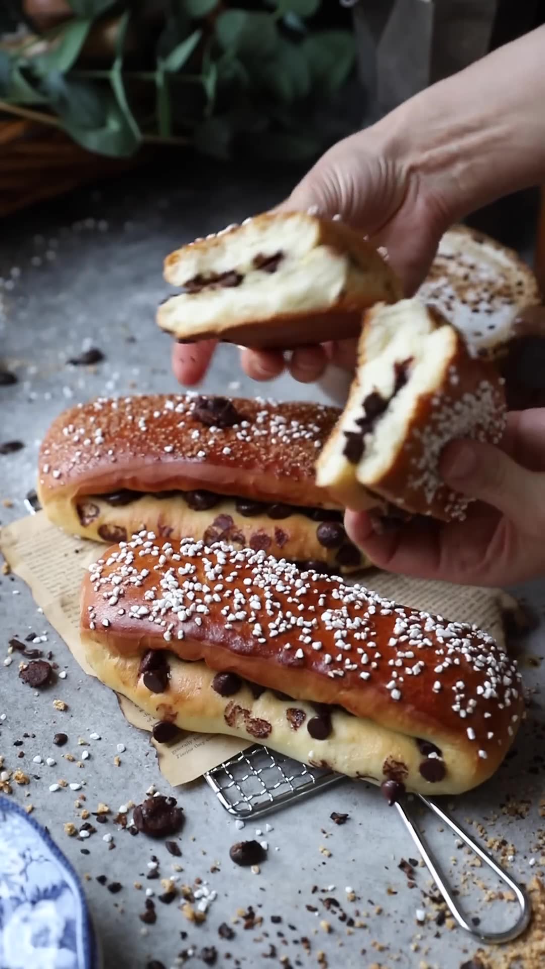 Classic crème brûlée and chocolate-filled pain suisse pastries