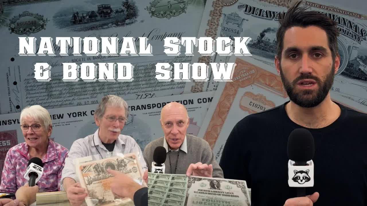 We Take You Inside the National Stock & Bond Show. Rare financial history collectables