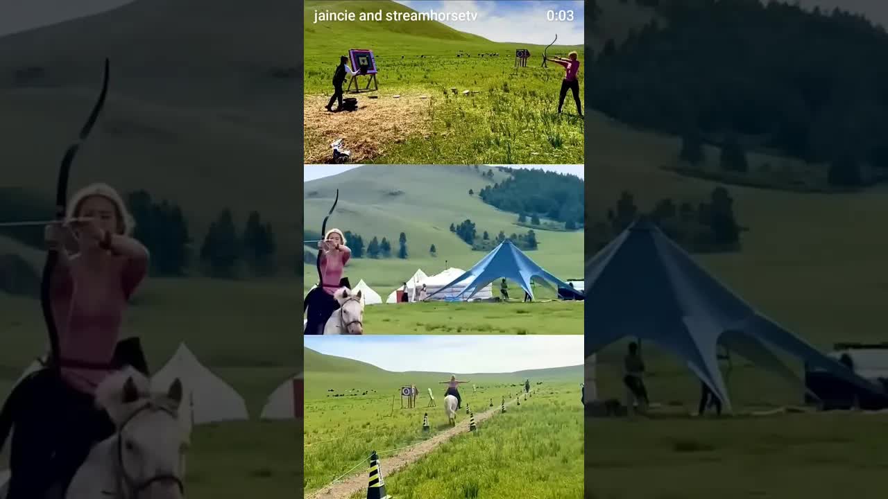 Ground and mounted archery training in the Mongolian steppes. 🏇🎯